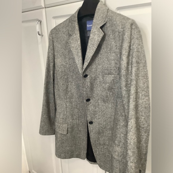 Faconnable Men’s 100% Wool Sport Coat Jacket Blazer Herringbone Gray Sz XL - Picture 6 of 9